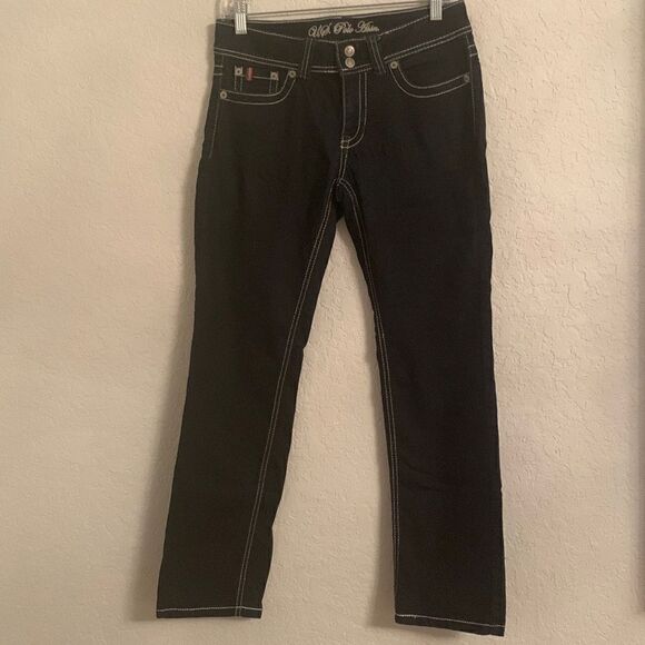 U.S.Polo Assn. Women Low Rise Dark Wash Denim Pants Size 7/8 - Picture 1 of 10